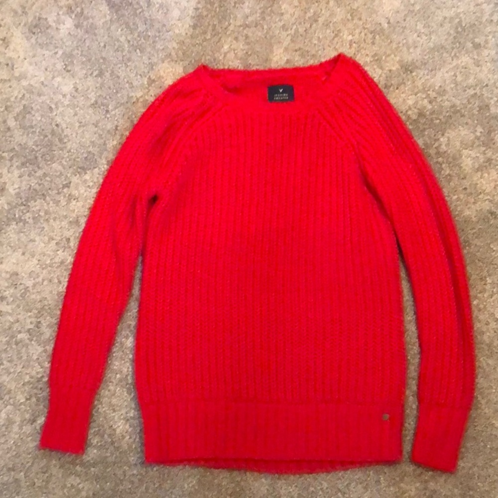 Red American eagle knit sweater